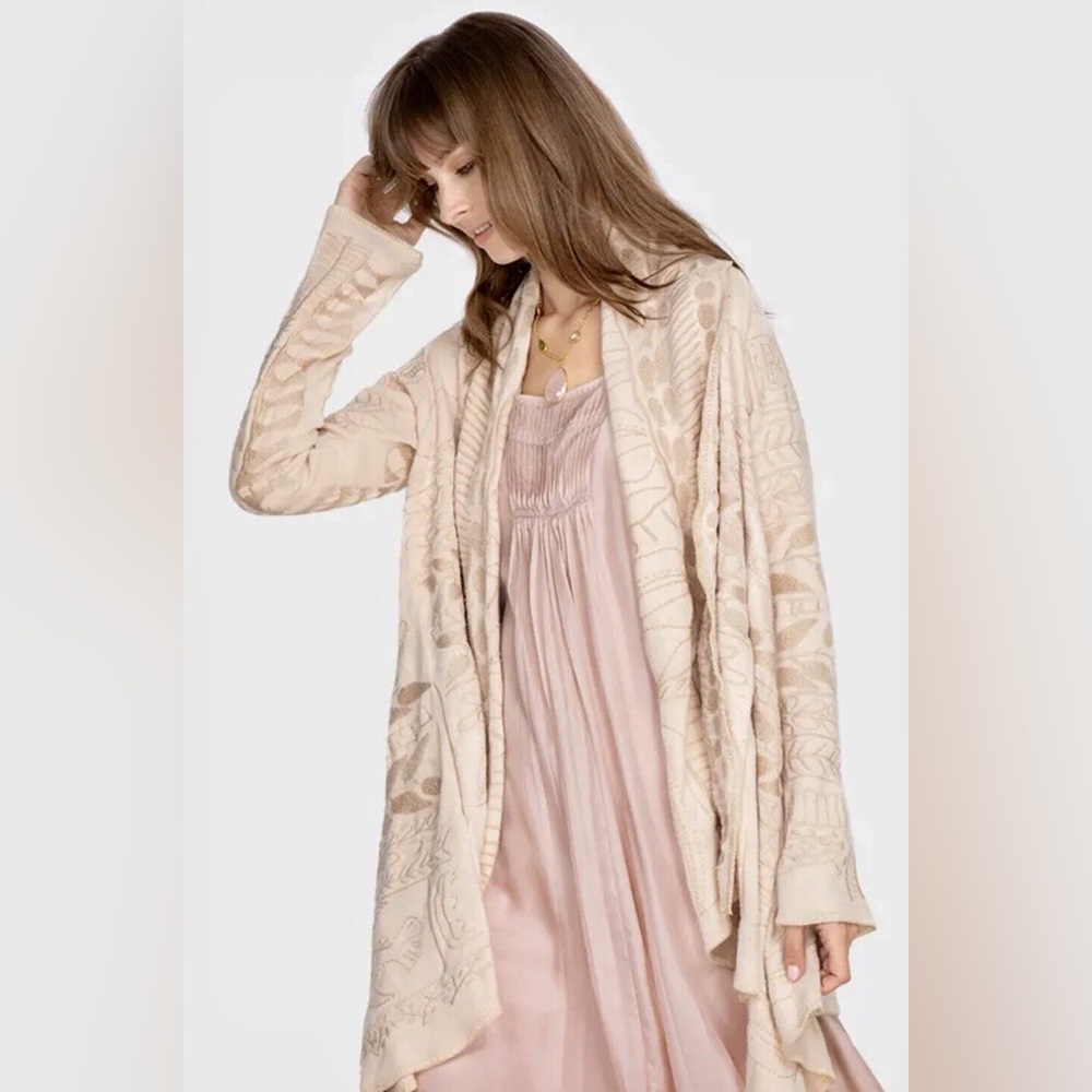 Sold- NWT Johnny Was Deidra Embroidered Shawl Sweater Cardigan Size L